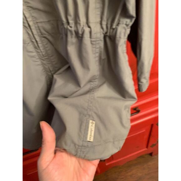 Columbia Women's L Khaki Green Light Weight Longer Jacket Drawstring Waist EUC - Picture 5 of 5